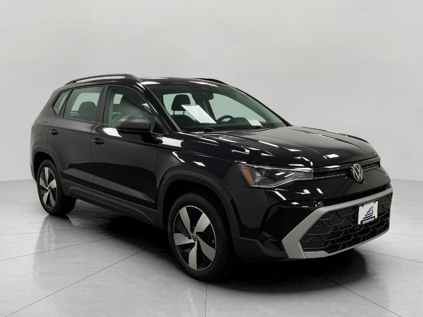 2025 Volkswagen Taos S 4MOTION in Deep Black Pearl — front three-quarter view