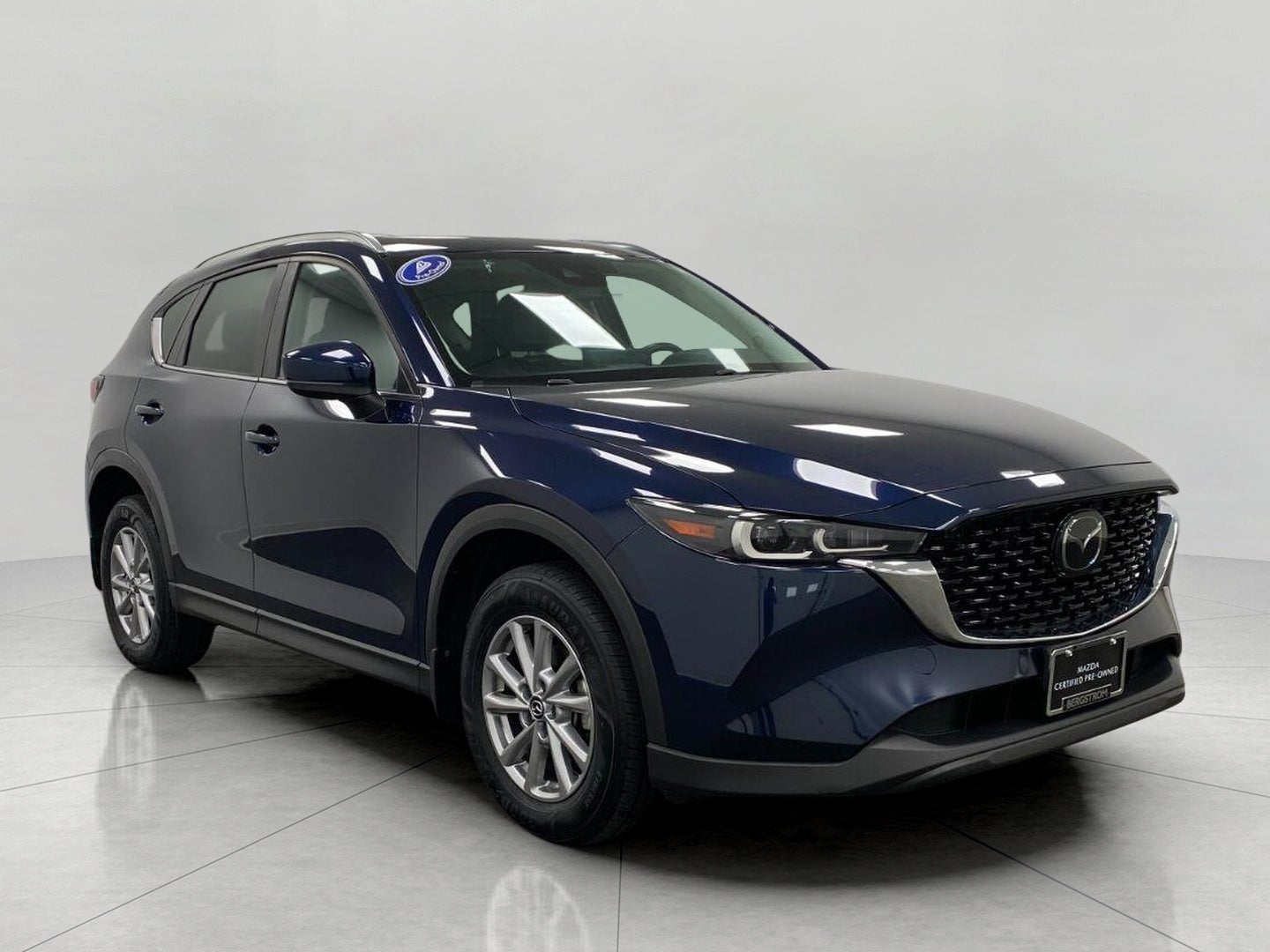 2023 Mazda Mazda CX-5 2.5 S Preferred Package AWD in Deep Crystal Blue Mica — front three-quarter view