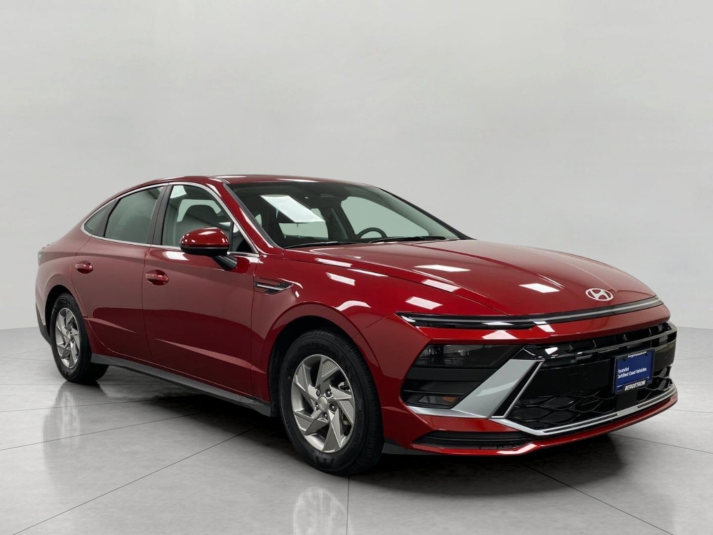 2025 Hyundai Sonata SE FWD in Ultimate Red — front three-quarter view